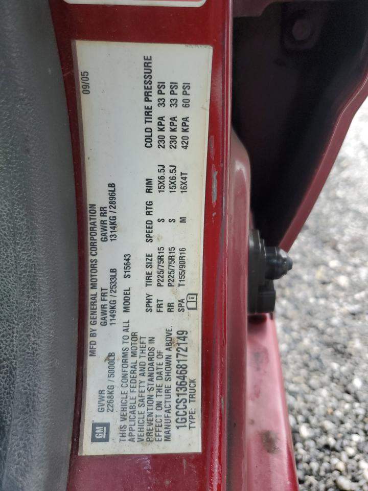 2006 Chevrolet Colorado VIN: 1GCCS136468172149 Lot: 56495905