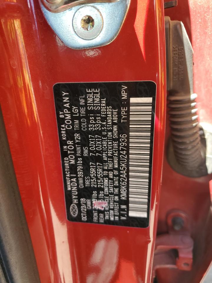 2019 Hyundai Kona Sel VIN: KM8K62AA5KU247936 Lot: 57407175
