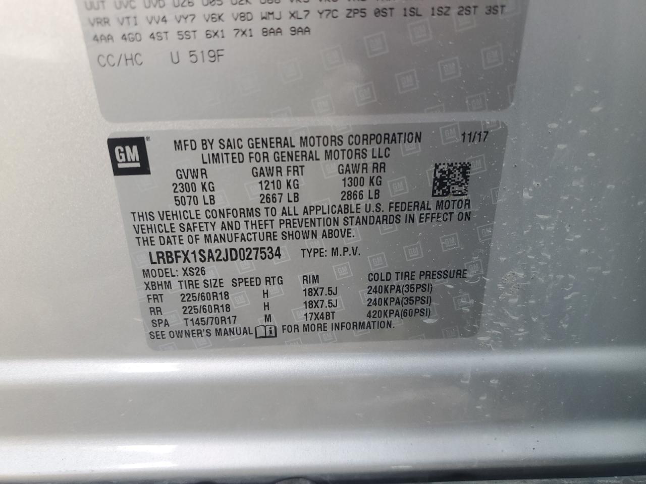 2018 Buick Envision Essence VIN: LRBFX1SA2JD027534 Lot: 56289155