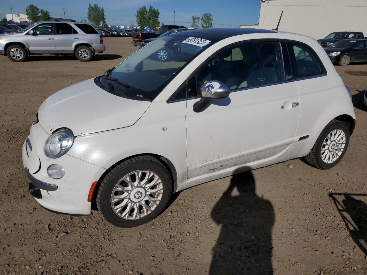 2012 Fiat 500 Lounge white hatchback gas 3C3CFFCR5CT225373 photo #1