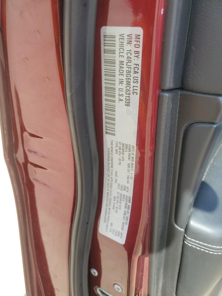 2021 Jeep Grand Cherokee Limited VIN: 1C4RJFBG6MC631339 Lot: 56968425