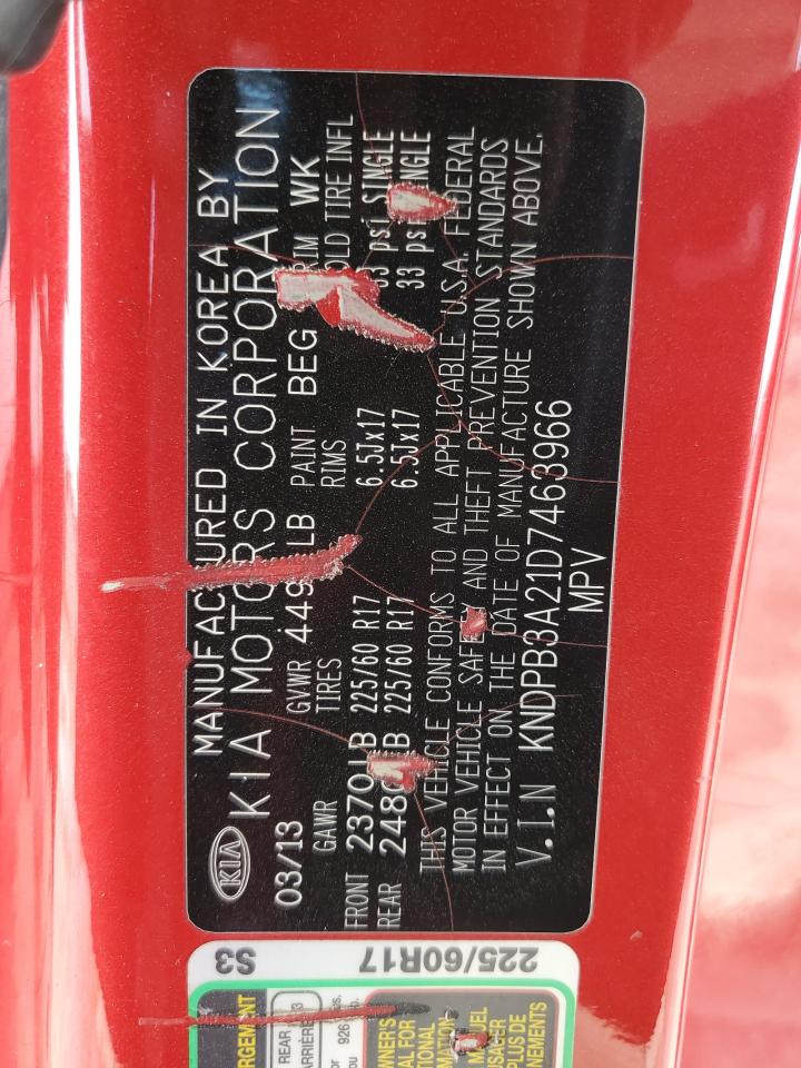 2013 Kia Sportage Base VIN: KNDPB3A21D7463966 Lot: 58167065