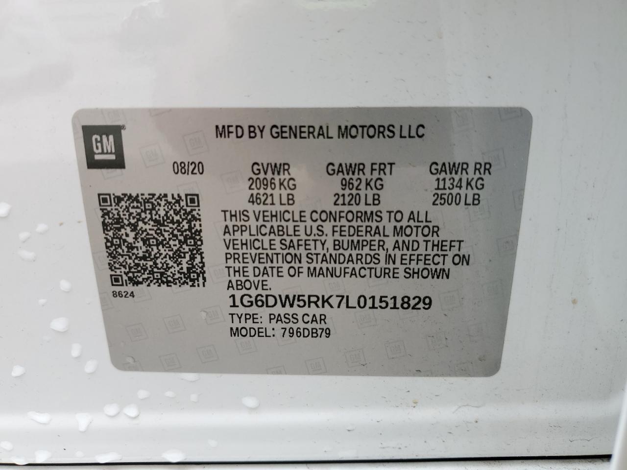 2020 Cadillac Ct5 Luxury VIN: 1G6DW5RK7L0151829 Lot: 58823325