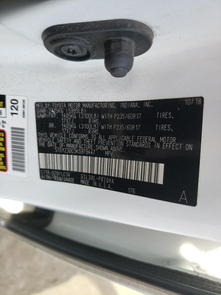 2019 Toyota Sienna Xle VIN: 5TDYZ3DC5KS979447 Lot: 58408235