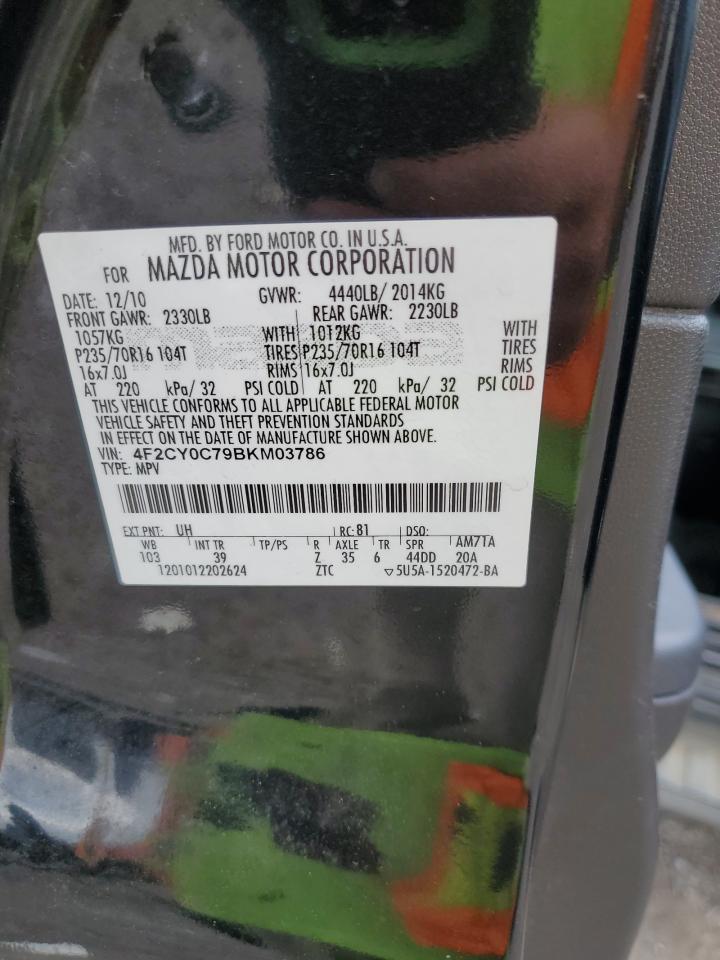 2011 Mazda Tribute I VIN: 4F2CY0C79BKM03786 Lot: 58507065