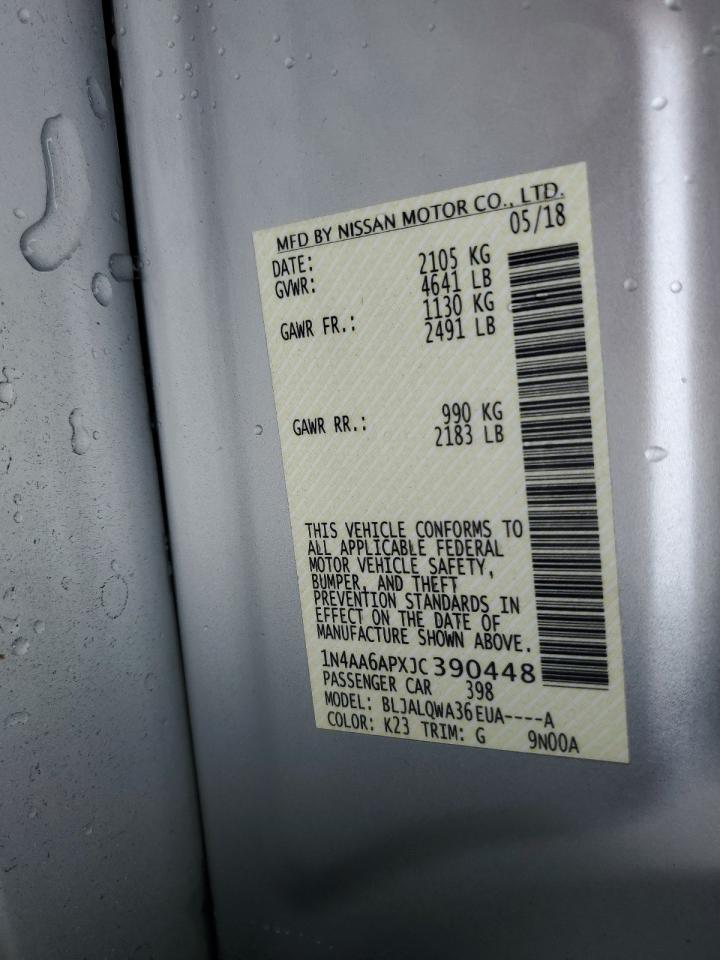 2018 Nissan Maxima 3.5S VIN: 1N4AA6APXJC390448 Lot: 56605685