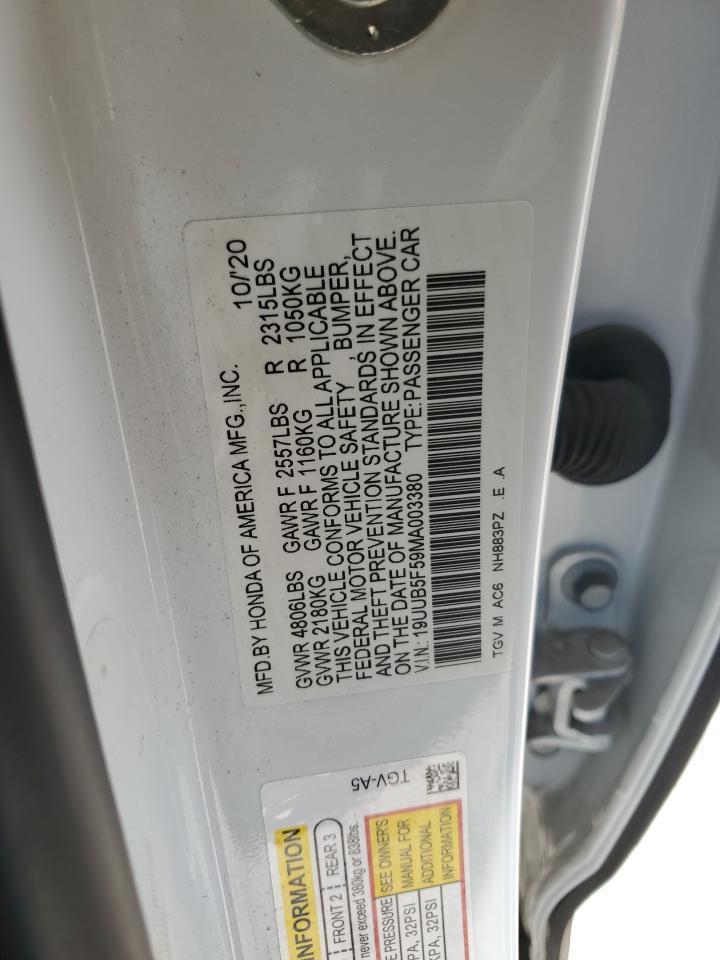 2021 Acura Tlx Tech A VIN: 19UUB5F59MA003380 Lot: 56231465