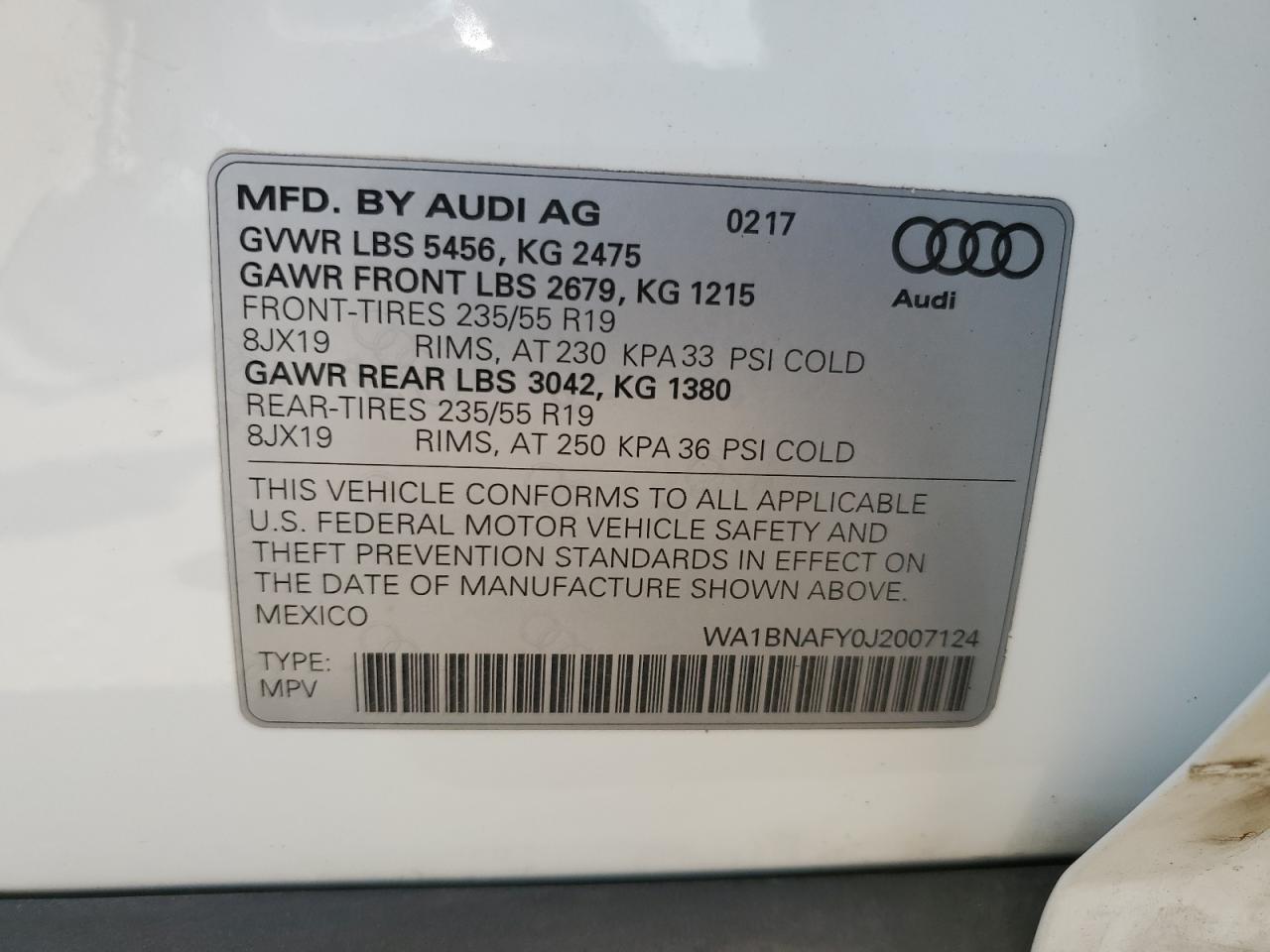2018 Audi Q5 Premium Plus VIN: WA1BNAFY0J2007124 Lot: 56753285