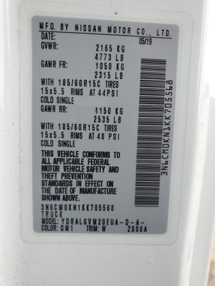 2019 Nissan Nv200 2.5S VIN: 3N6CM0KN1KK705568 Lot: 48291395