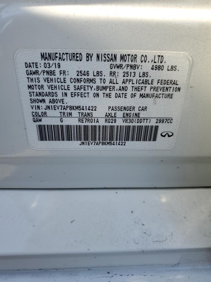 2019 Infiniti Q50 Luxe VIN: JN1EV7AP8KM541422 Lot: 53822265