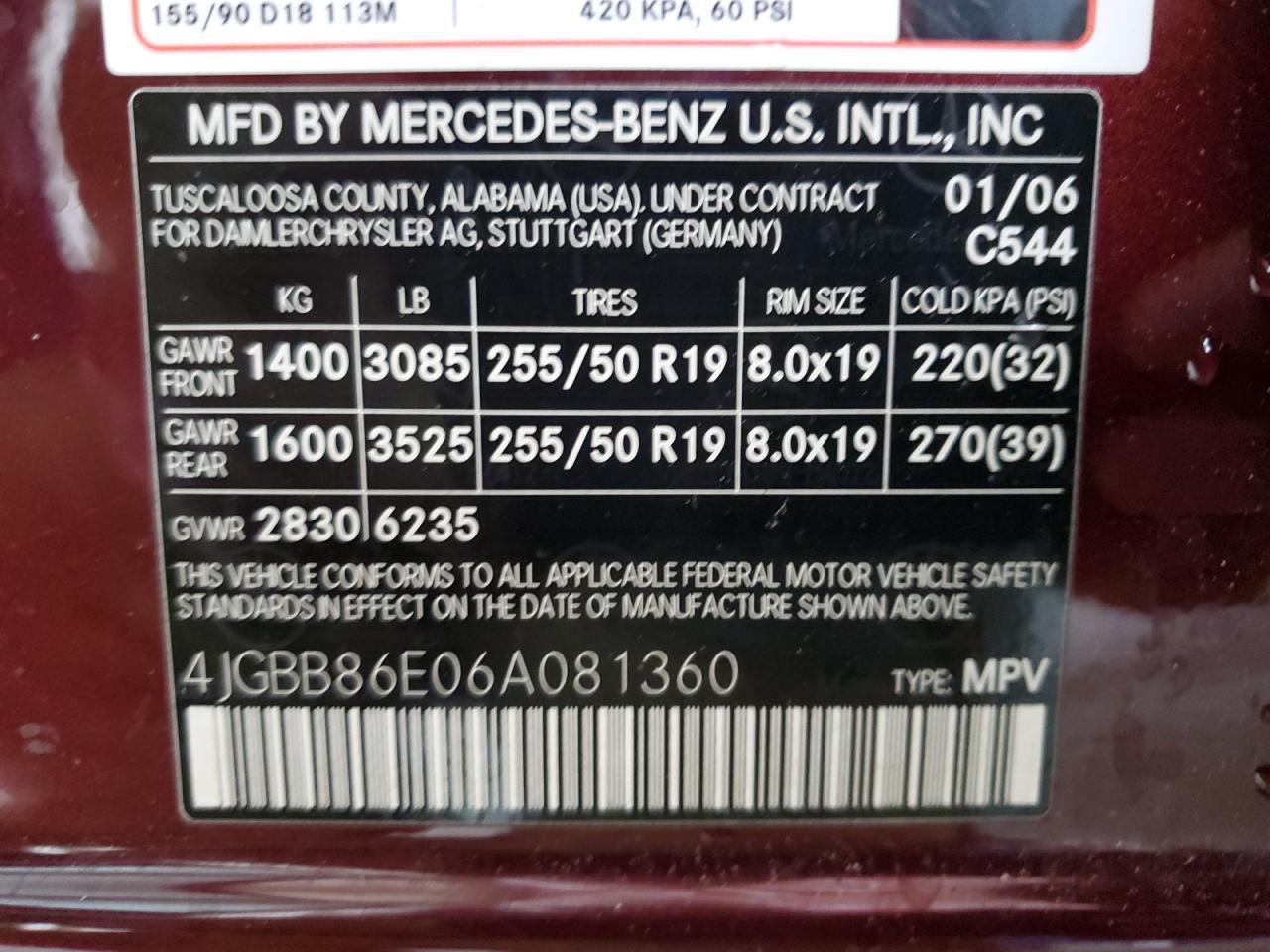 2006 Mercedes-Benz Ml 350 VIN: 4JGBB86E06A081360 Lot: 56954935