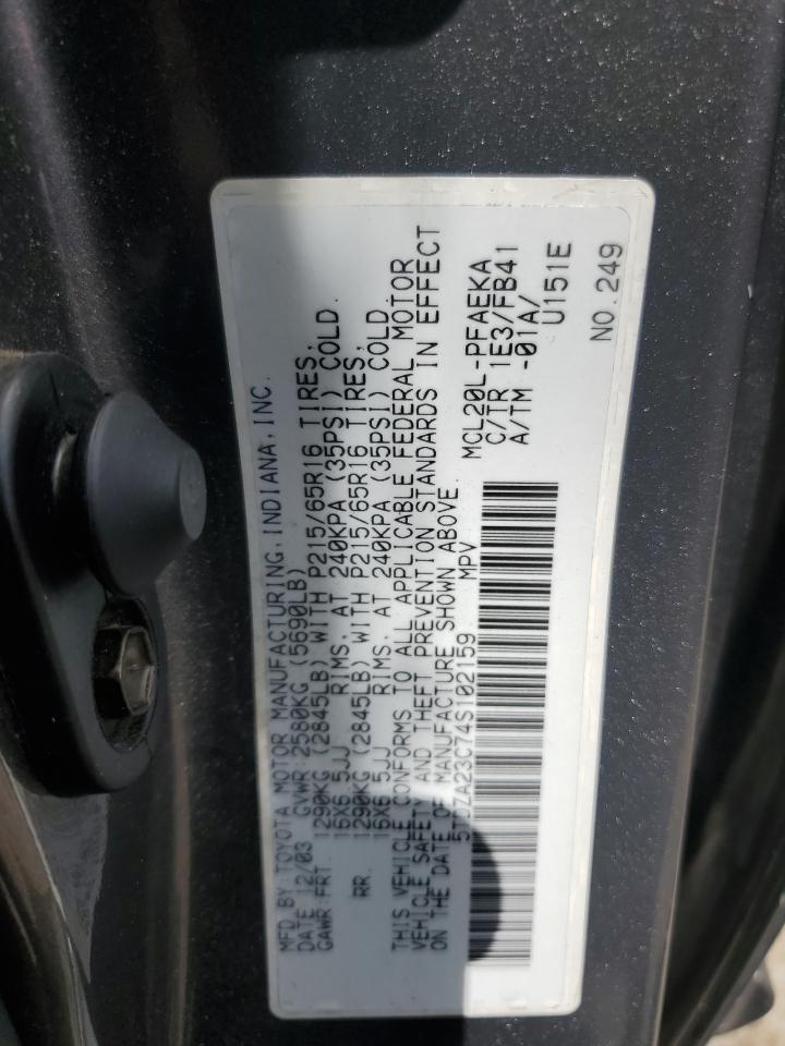 2004 Toyota Sienna Ce VIN: 5TDZA23C74S102159 Lot: 56848475