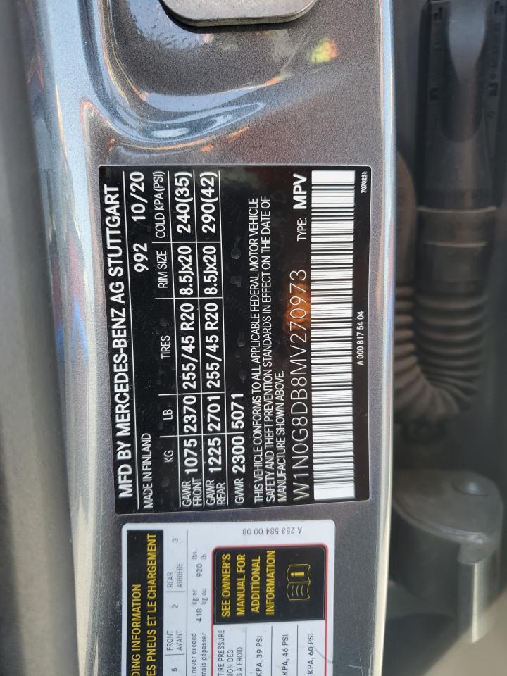 2021 Mercedes-Benz Glc 300 VIN: W1N0G8DB8MV270973 Lot: 57184335