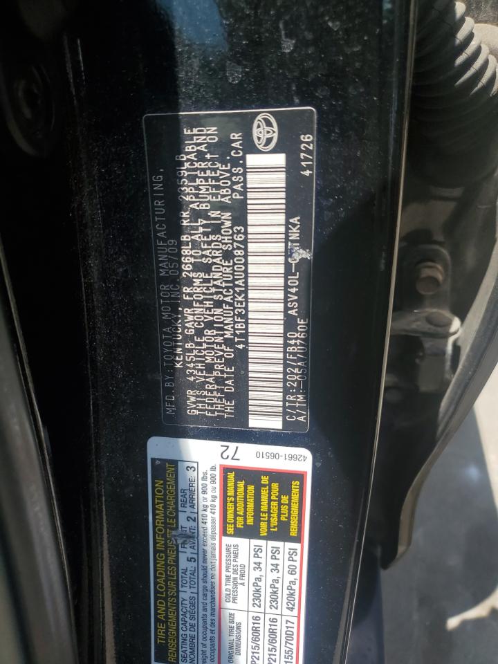 2010 Toyota Camry Base VIN: 4T1BF3EK1AU008763 Lot: 55027455