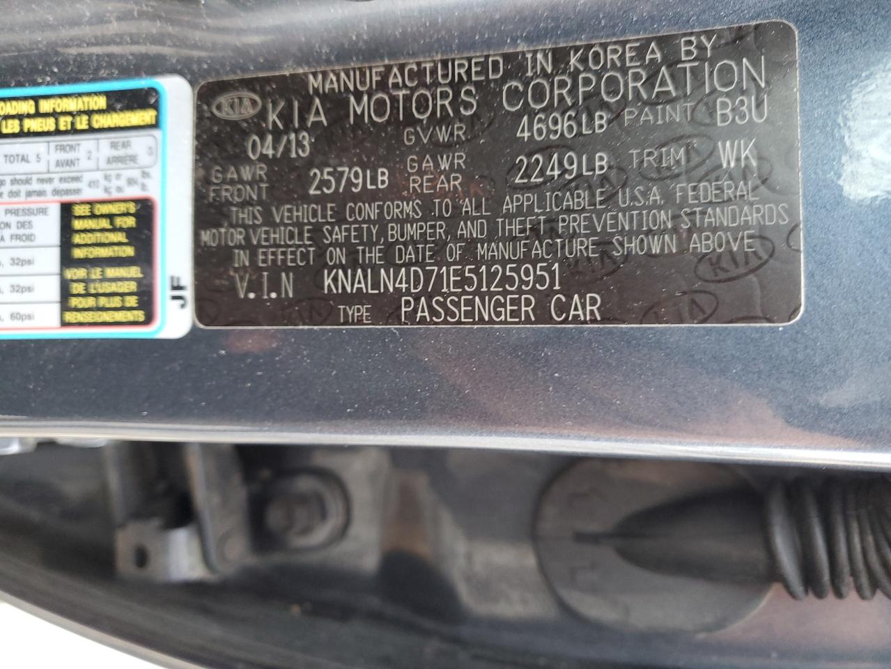2014 Kia Cadenza Premium VIN: KNALN4D71E5125951 Lot: 56073665