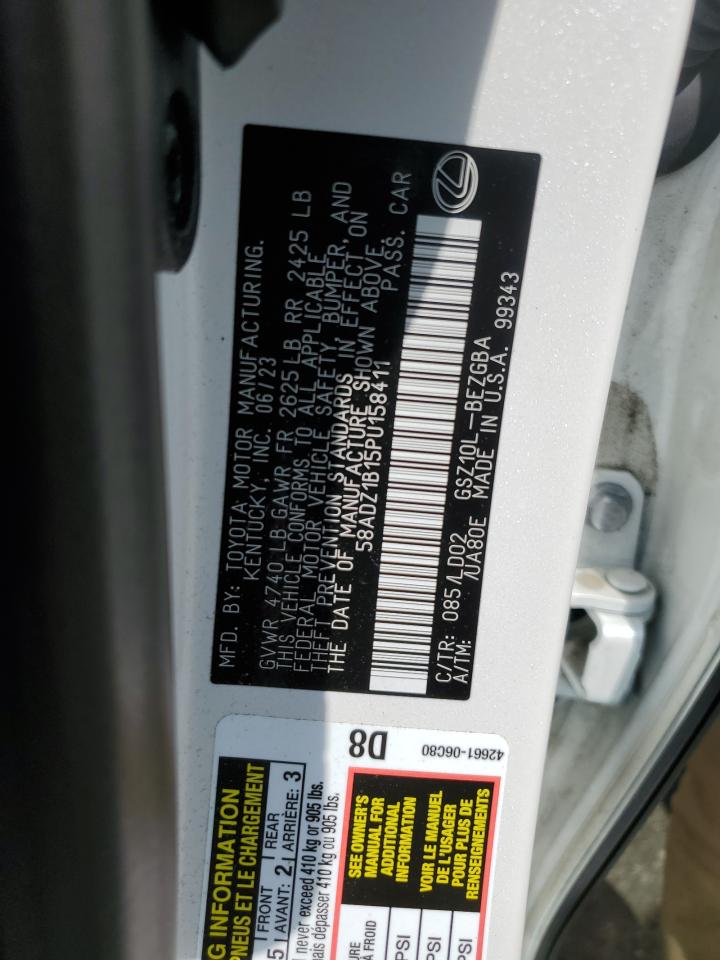 2023 Lexus Es 350 Base VIN: 58ADZ1B15PU158411 Lot: 56683415