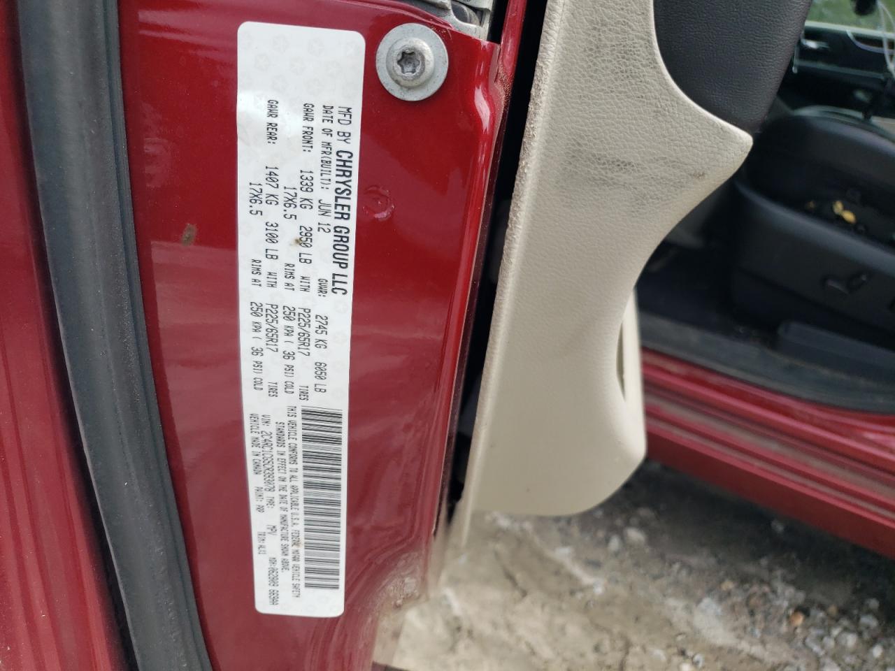 2012 Chrysler Town & Country Touring L VIN: 2C4RC1CG5CR393078 Lot: 92985945