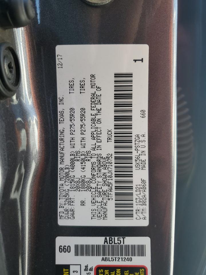 2018 Toyota Tundra Crewmax 1794 VIN: 5TFAW5F10JX710752 Lot: 57480595