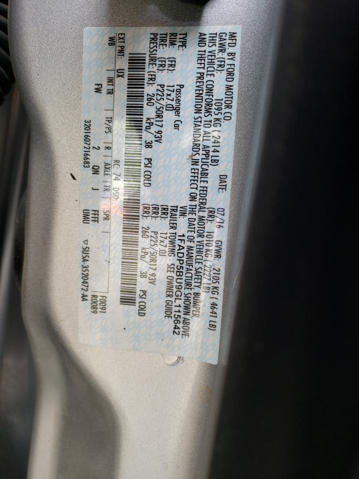 2016 Ford C-Max Sel VIN: 1FADP5BU9GL115642 Lot: 56802085