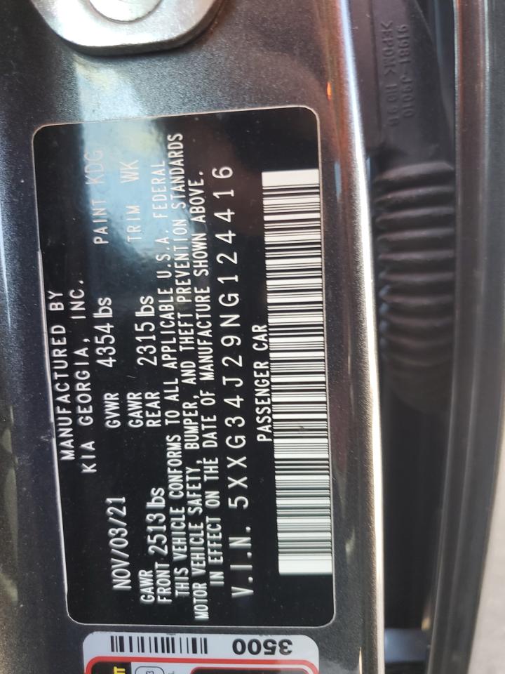 2022 Kia K5 Ex VIN: 5XXG34J29NG124416 Lot: 57515535