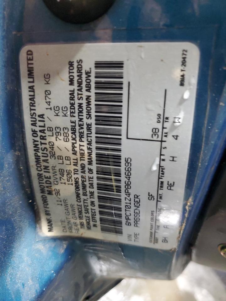 1993 Mercury Capri VIN: 6MPCT01Z4P8646695 Lot: 56648215