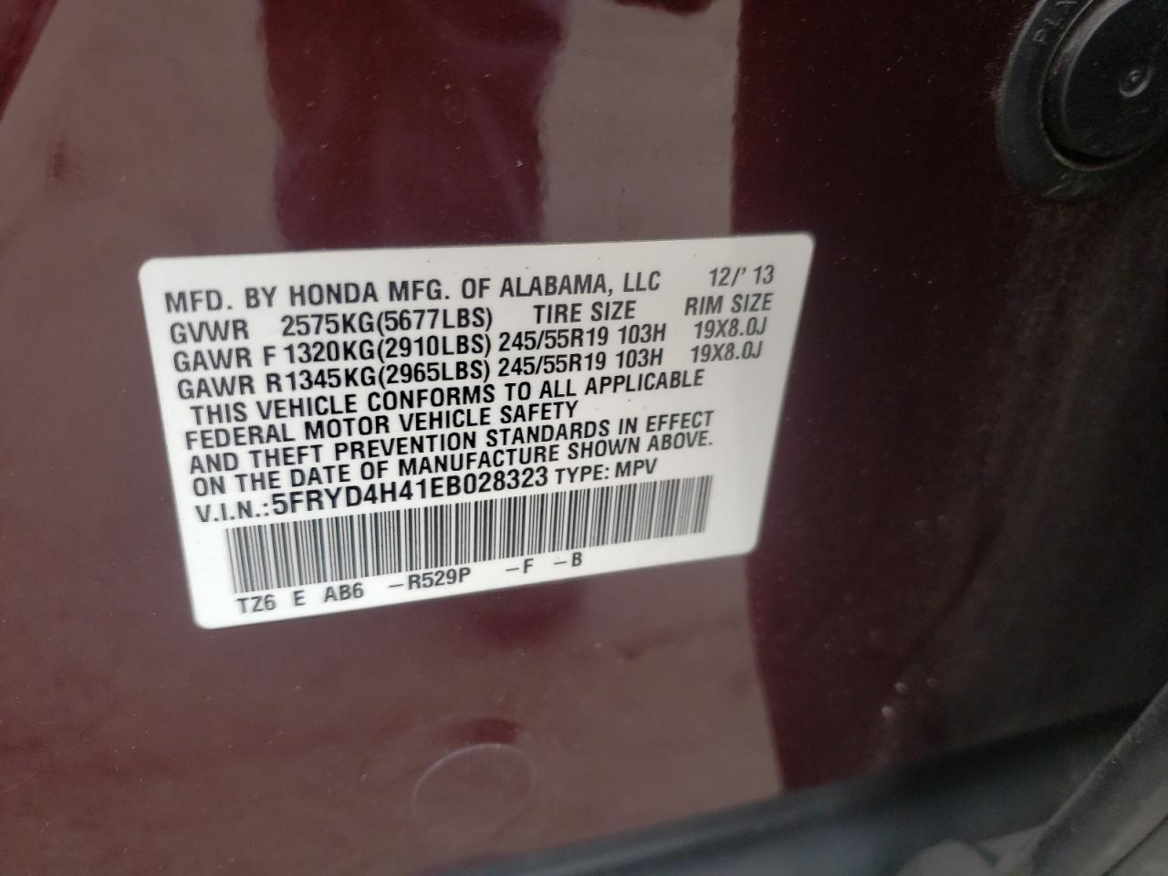 2014 Acura Mdx Technology VIN: 5FRYD4H41EB028323 Lot: 56938365