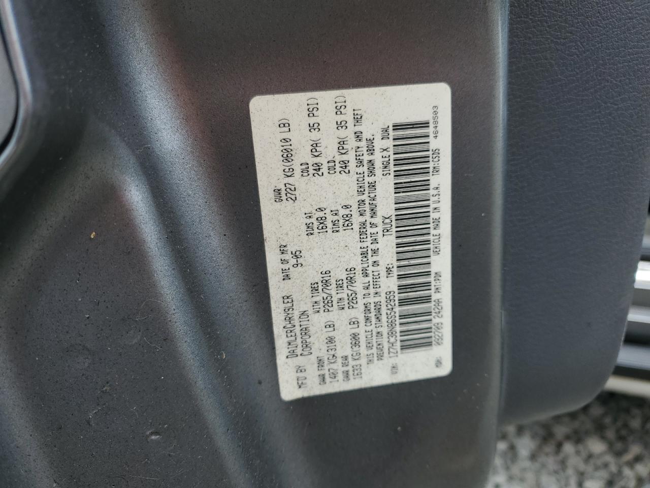 2006 Mitsubishi Raider Durocross VIN: 1Z7HC38N86S542959 Lot: 57301385