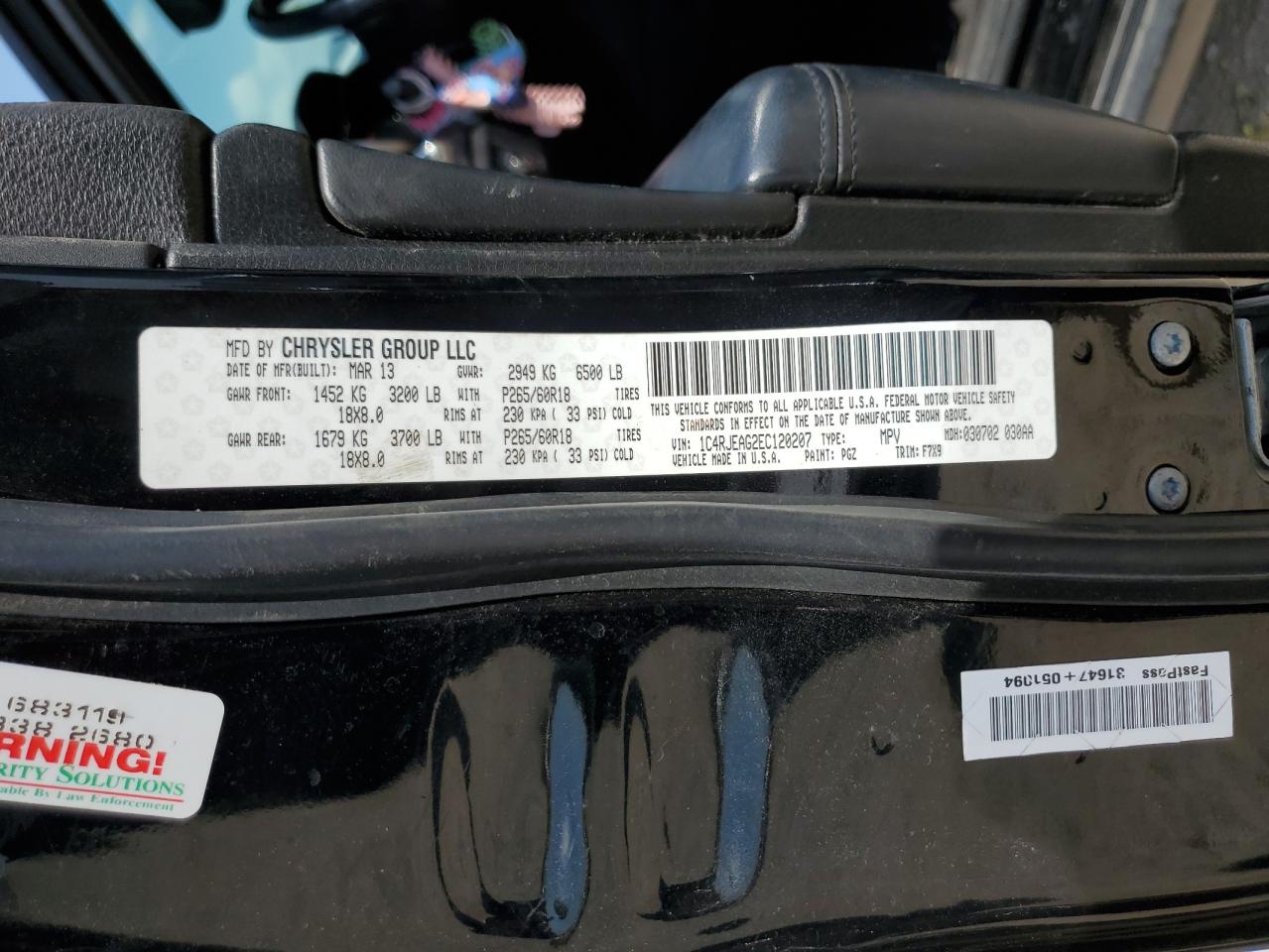 2014 Jeep Grand Cherokee Laredo VIN: 1C4RJEAG2EC120207 Lot: 56257385