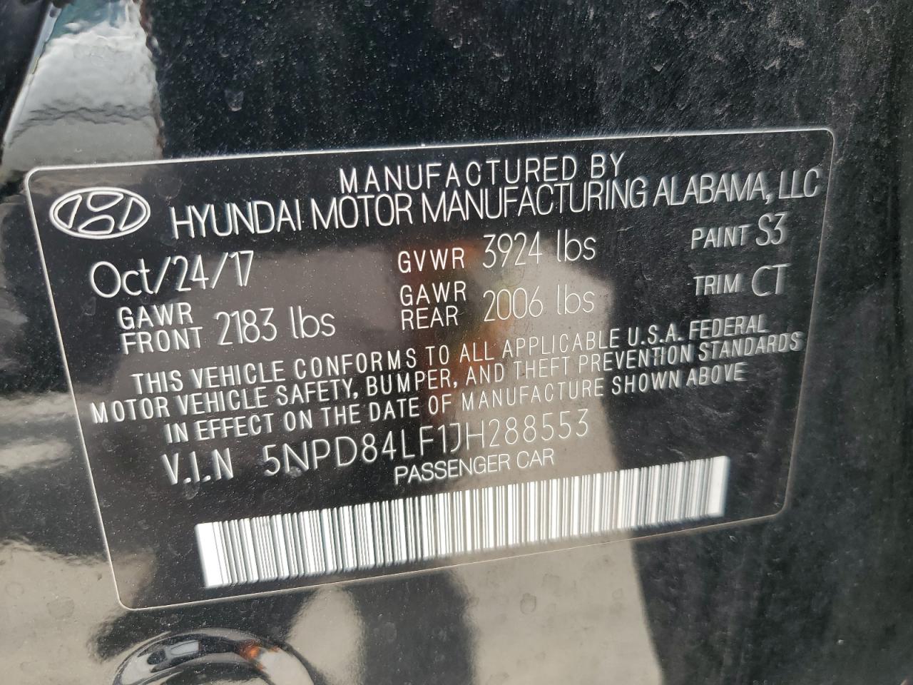 2018 Hyundai Elantra Sel VIN: 5NPD84LF1JH288553 Lot: 56292305