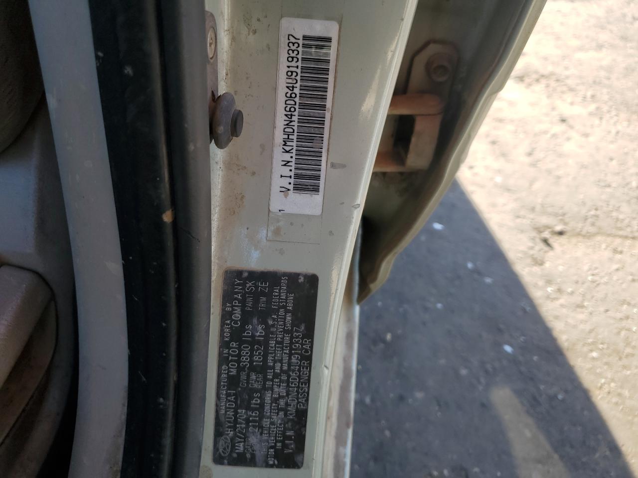 2004 Hyundai Elantra Gls VIN: KMHDN46D64U919337 Lot: 54627945