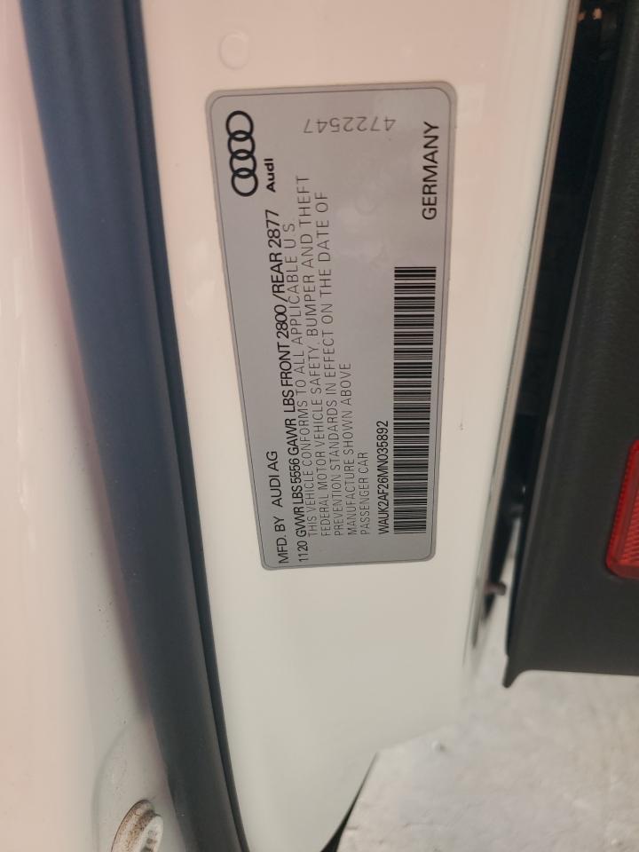 2021 Audi A6 Premium VIN: WAUK2AF26MN035892 Lot: 56169155