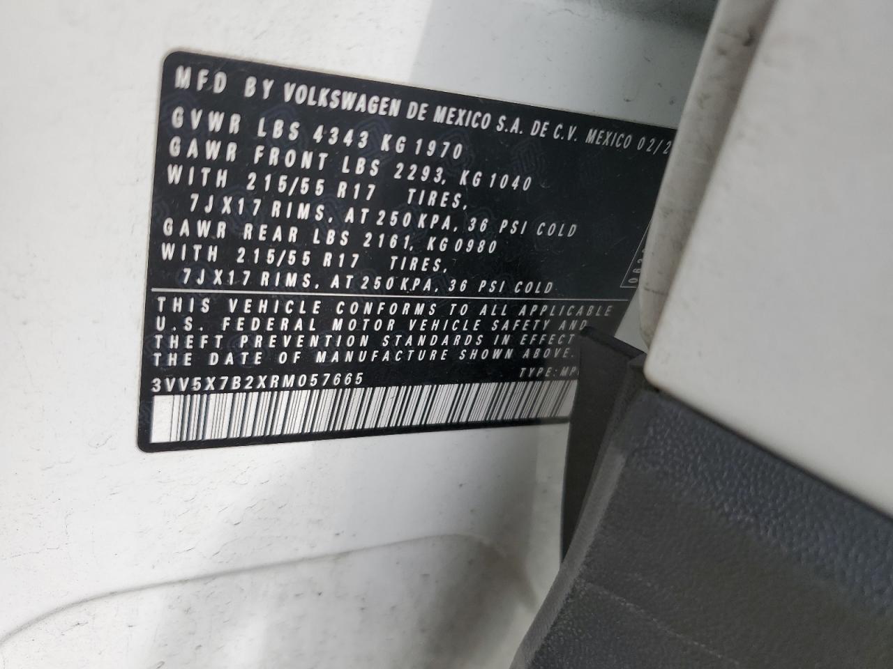 2024 Volkswagen Taos S VIN: 3VV5X7B2XRM057665 Lot: 56370675
