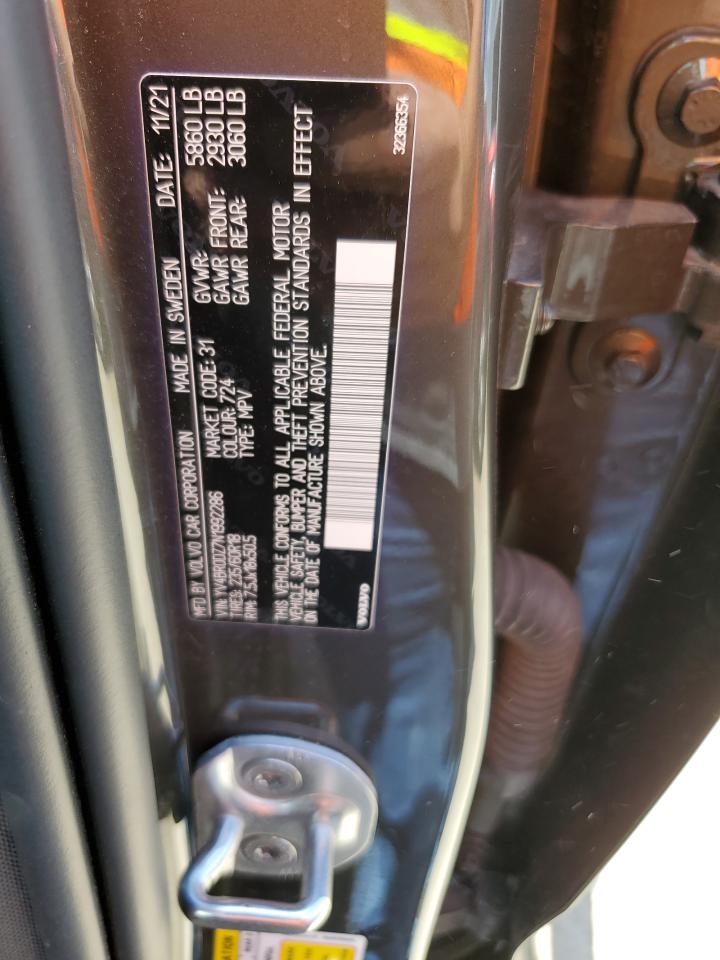 2022 Volvo Xc60 T8 Recharge Inscription Express VIN: YV4BR0DZ7N1992286 Lot: 59303045