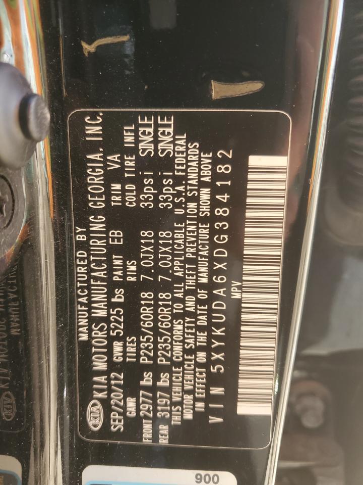 2013 Kia Sorento Ex VIN: 5XYKUDA6XDG384182 Lot: 56957045