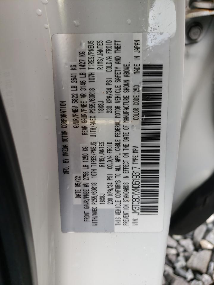 2022 Mazda Cx-9 Touring VIN: JM3TCBCYXN0619317 Lot: 58264755