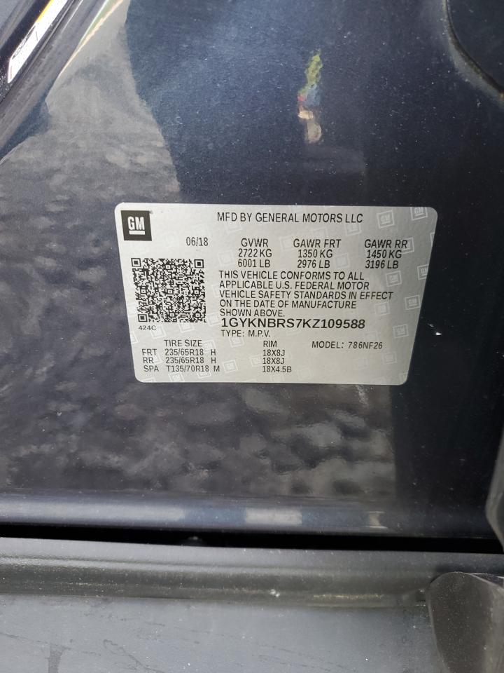 2019 Cadillac Xt5 VIN: 1GYKNBRS7KZ109588 Lot: 56352135