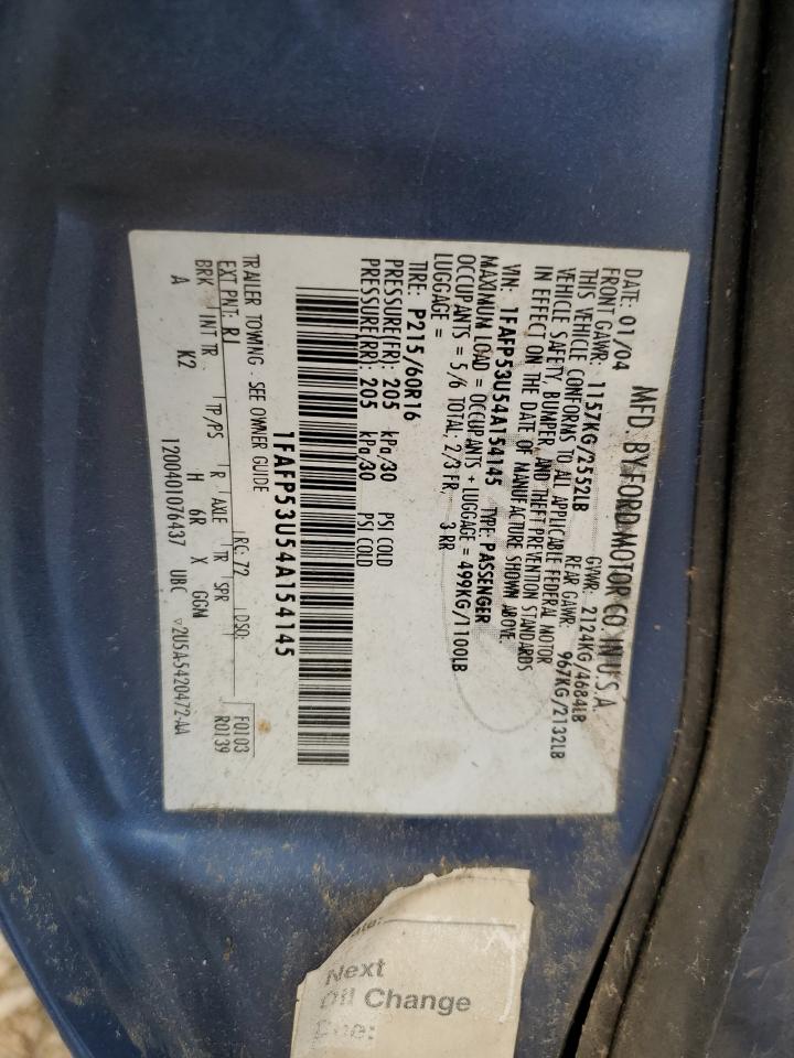 2004 Ford Taurus Se VIN: 1FAFP53U54A154145 Lot: 81380975