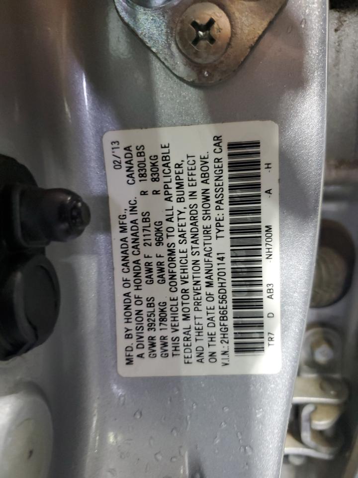 2013 Honda Civic Si VIN: 2HGFB6E56DH701141 Lot: 56742295