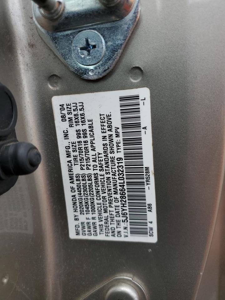 2004 Honda Element Ex VIN: 5J6YH28664L032319 Lot: 56946445