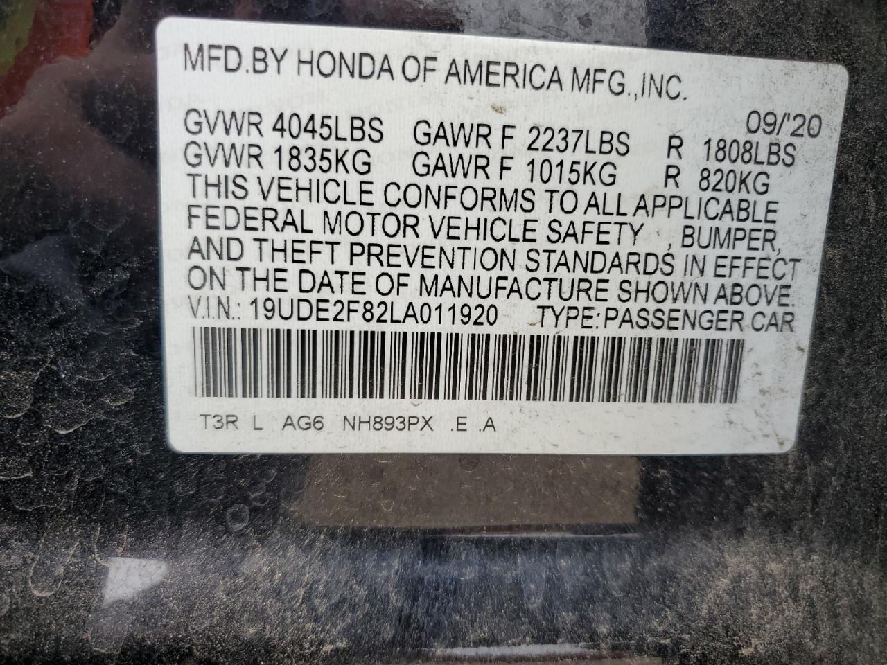2020 Acura Ilx Premium A-Spec VIN: 19UDE2F82LA011920 Lot: 55248525