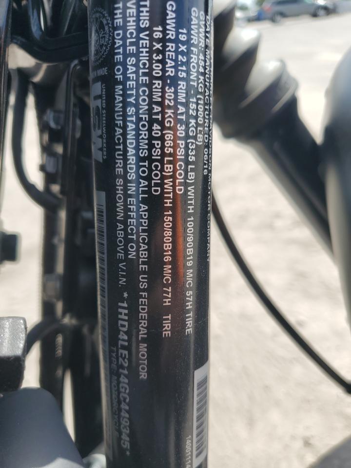 2016 Harley-Davidson Xl883 Iron 883 VIN: 1HD4LE214GC449345 Lot: 55489015