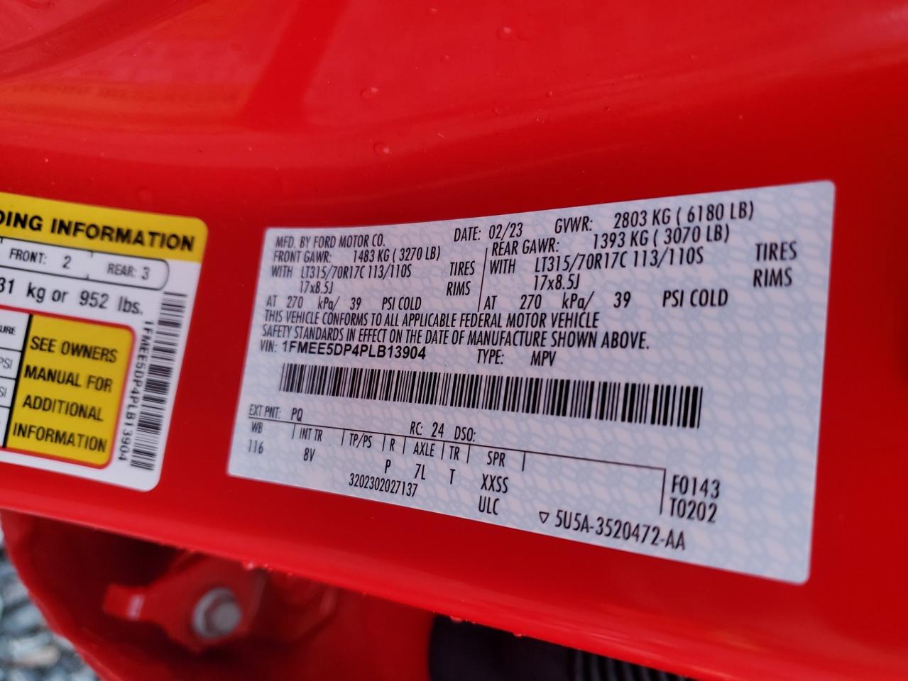 2023 Ford Bronco Base VIN: 1FMEE5DP4PLB13904 Lot: 56490175