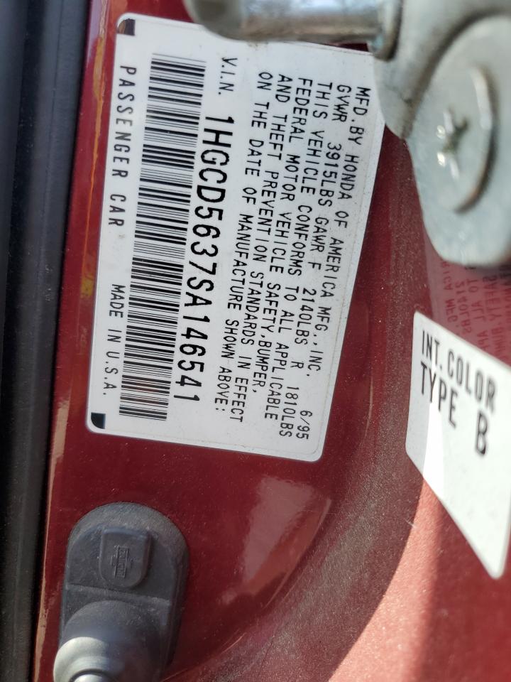 1995 Honda Accord Lx VIN: 1HGCD5637SA146541 Lot: 55335725
