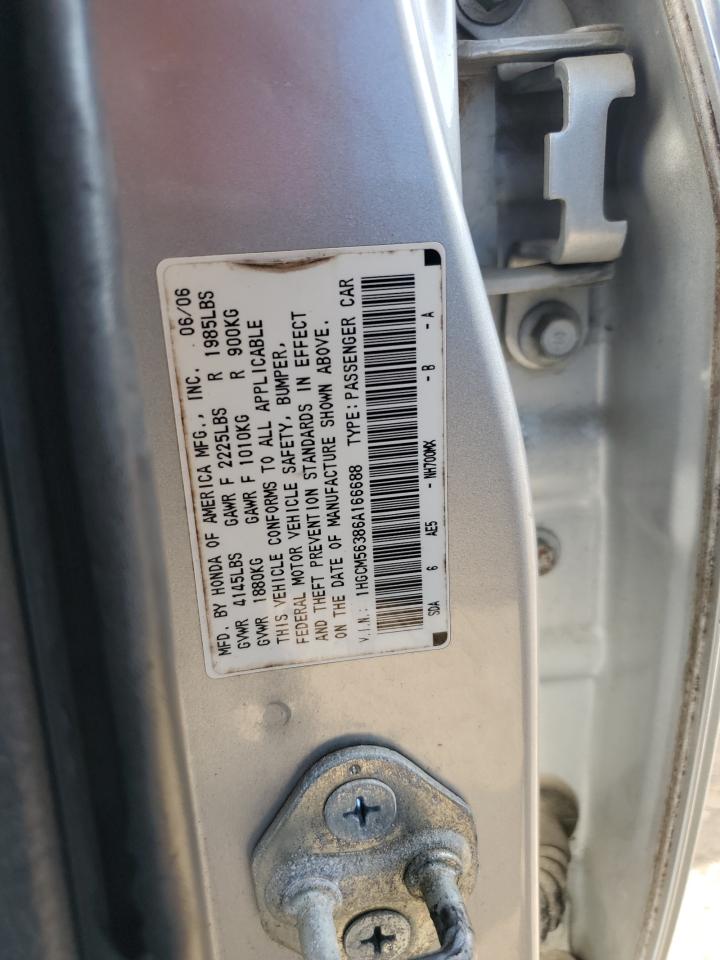 2006 Honda Accord Se VIN: 1HGCM56386A166688 Lot: 56755415