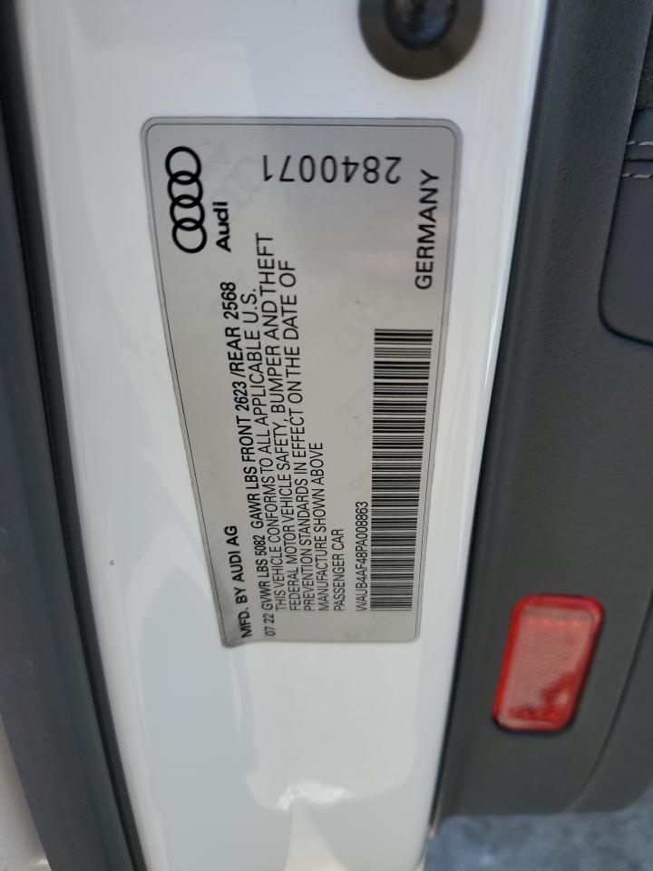 2023 Audi S4 Premium Plus VIN: WAUB4AF48PA008863 Lot: 58702485