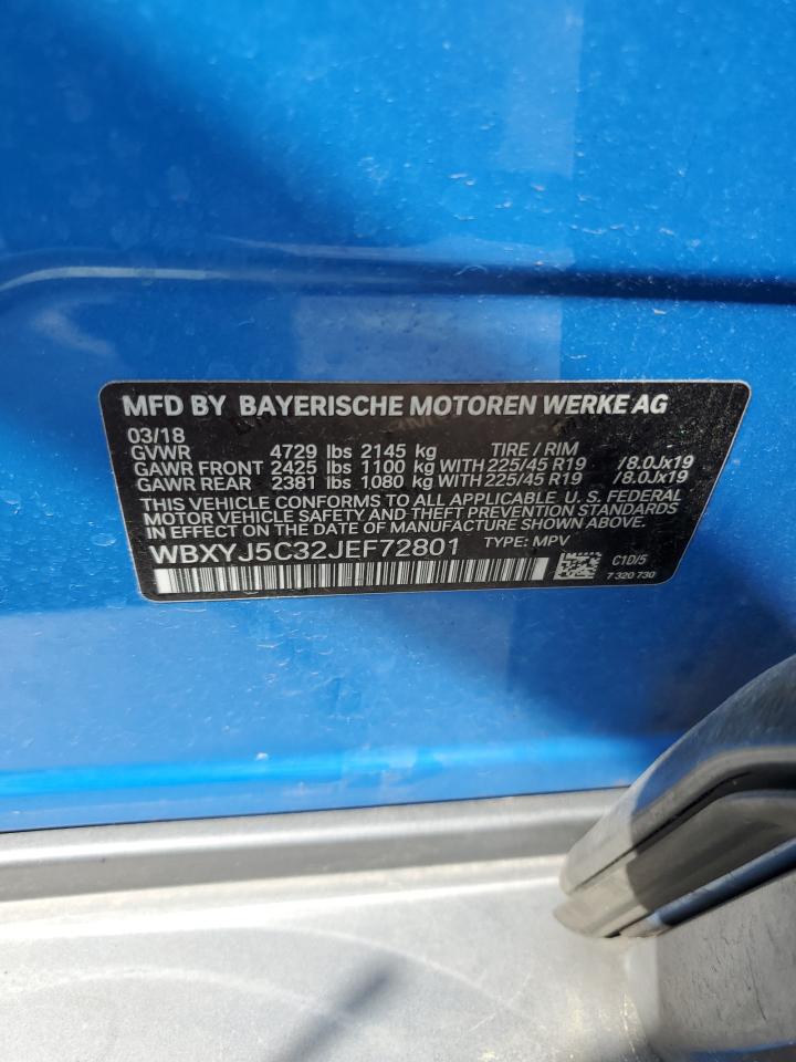 2018 BMW X2 xDrive28I VIN: WBXYJ5C32JEF72801 Lot: 56535445