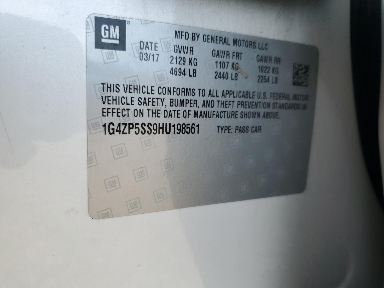 2017 Buick Lacrosse Essence VIN: 1G4ZP5SS9HU198561 Lot: 56843855