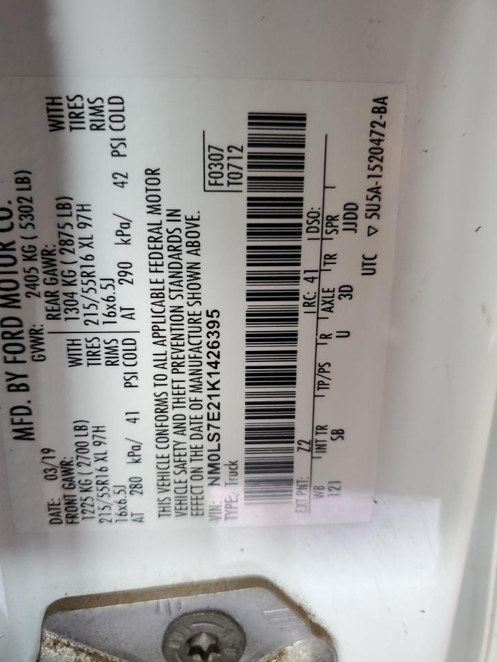 2019 Ford Transit Connect Xl VIN: NM0LS7E21K1426395 Lot: 58364605