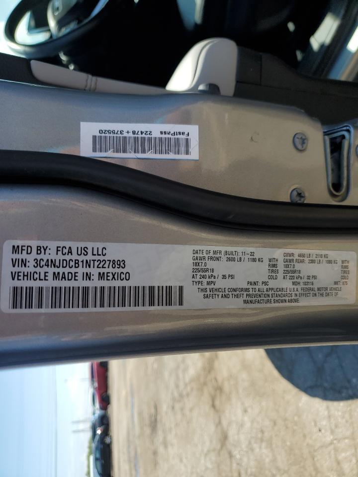 2022 Jeep Compass Limited VIN: 3C4NJDCB1NT227893 Lot: 56904565