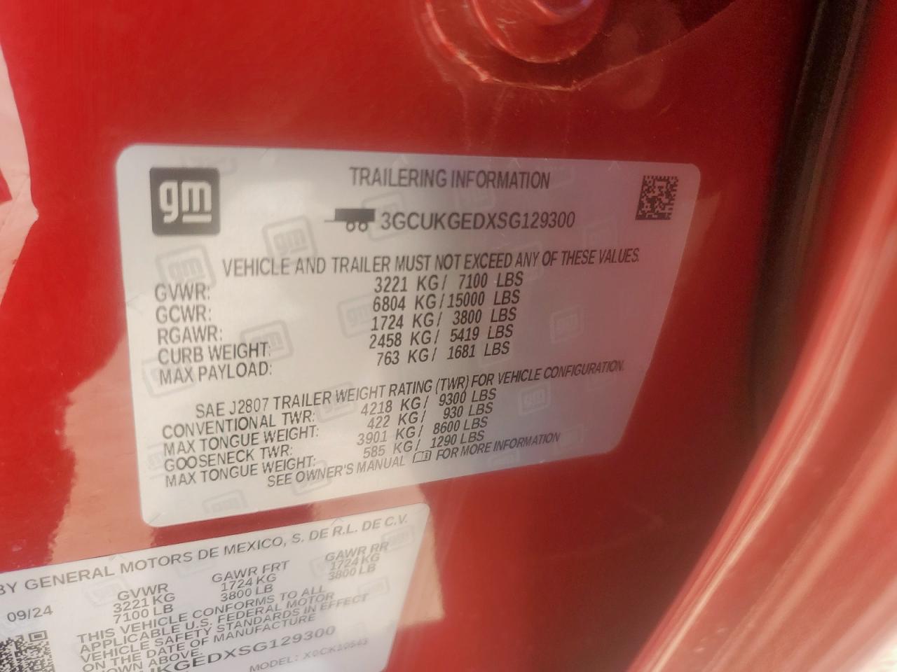 2025 Chevrolet Silverado K1500 Ltz VIN: 3GCUKGEDXSG129300 Lot: 52761785